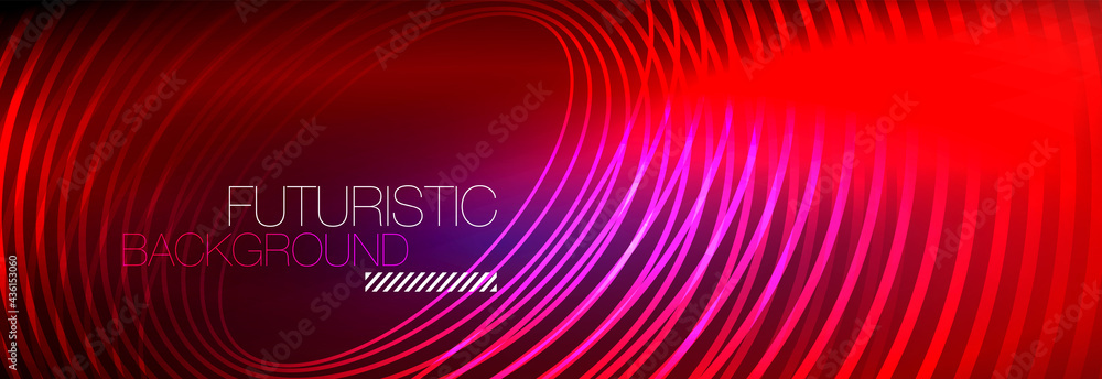 Dark abstract background with glowing neon circles. Trendy layout template for business or technology presentation, internet poster or web brochure cover, wallpaper Dark abstract background with glowing neon circles. Trendy layout template for business or technology presentation, internet poster or web brochure cover, wallpaper