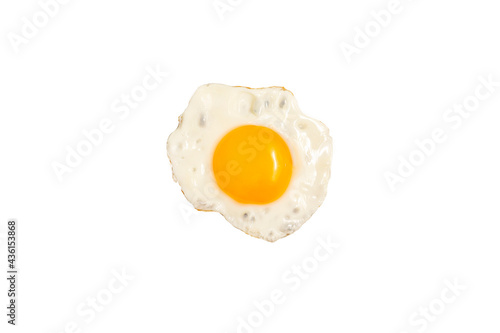 Bild auf Leinwand fried scrambled eggs isolate on white background