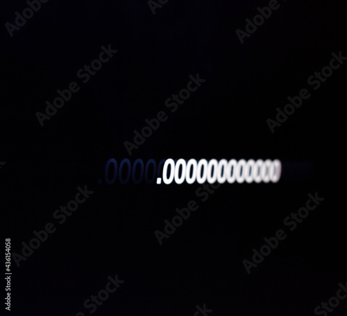 Zeroes on the black screen.