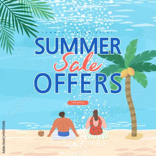 summer shopping event illustration. Banner
