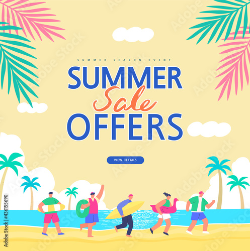 summer shopping event illustration. Banner
