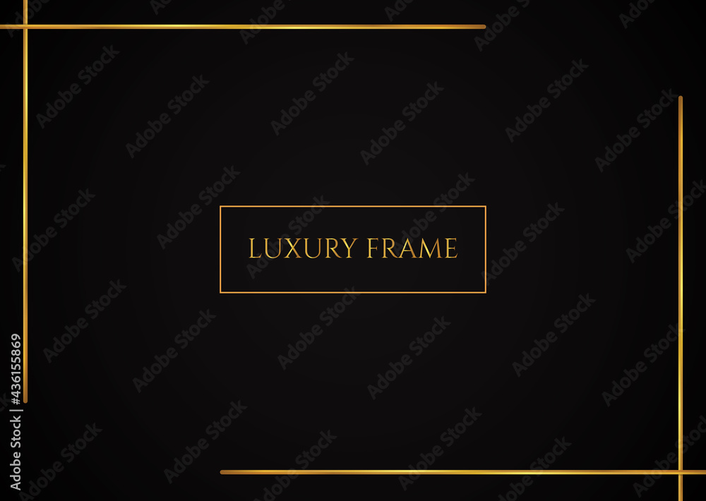 Luxury black background golden frame with space Luxury black background golden frame with space