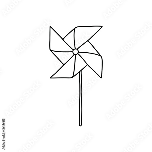 Outline windmill icon. Vector hand drawn illustration design.