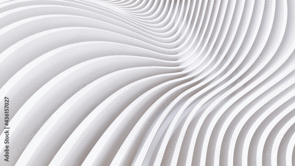 Abstract Curved Shapes. White Circular Background. Abstract Curved Shapes. White Circular Background.