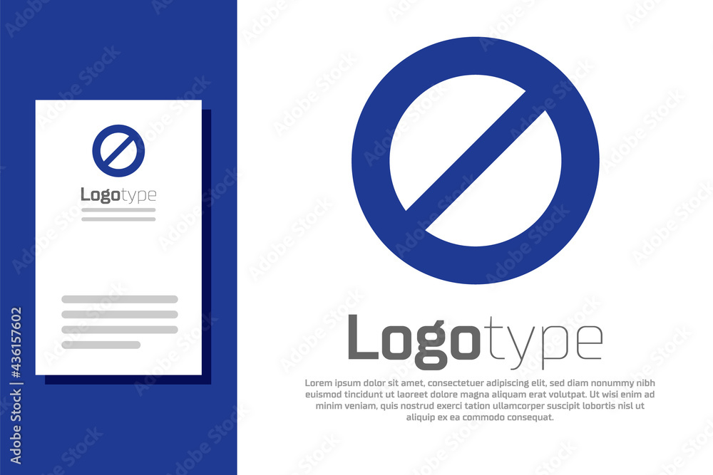 Blue Ban icon isolated on white background. Stop symbol. Logo design template element. Vector Blue Ban icon isolated on white background. Stop symbol. Logo design template element. Vector