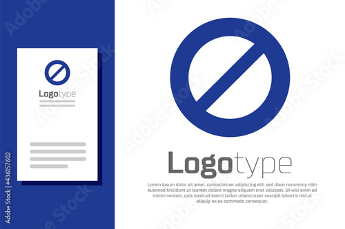Blue Ban icon isolated on white background. Stop symbol. Logo design template element. Vector