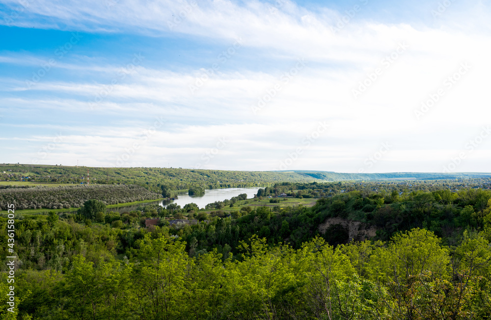 spring landscape of the Dniester river on the border of Ukraine with Moldova spring landscape of the Dniester river on the border of Ukraine with Moldova