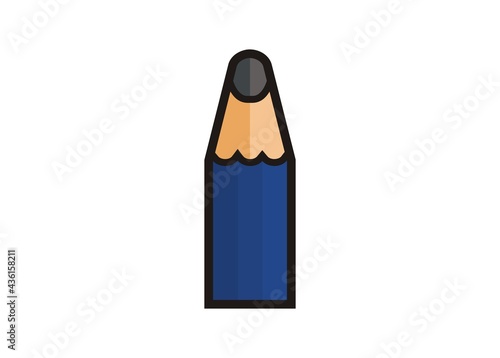 Pencil tip. simple illustration with outline.