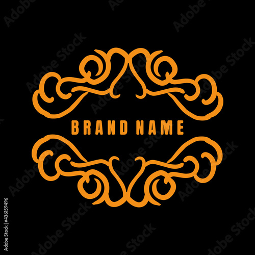 Ornate frame Vector design with line art style