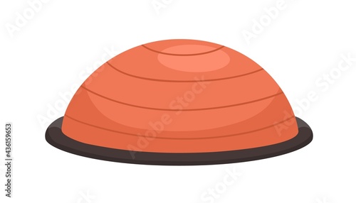 Bosu or half ball for balance and strength exercises and training. Athletic h...