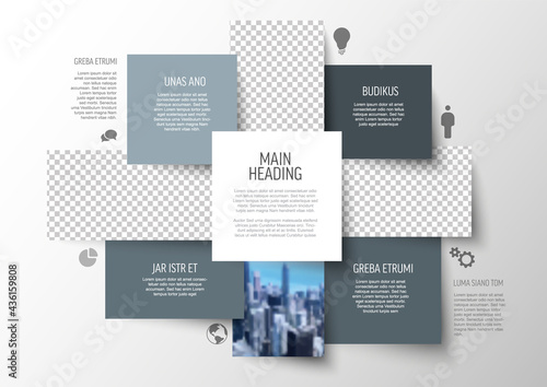 Multipurpose infographic template with photo placeholder