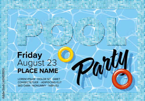 Summer pool party flyer