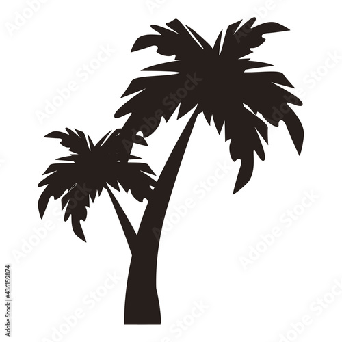 Palm tree silhouette  vector icon. Isolated on white background.