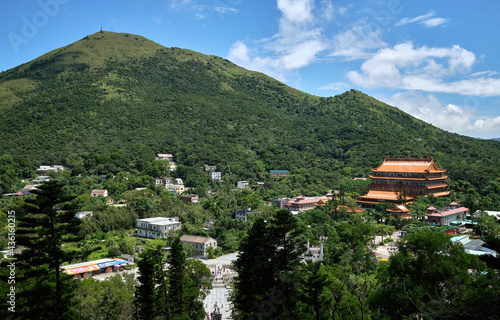 Canvas Print View of the Po Lin Monastery on Lantau Island, Hong Kong.