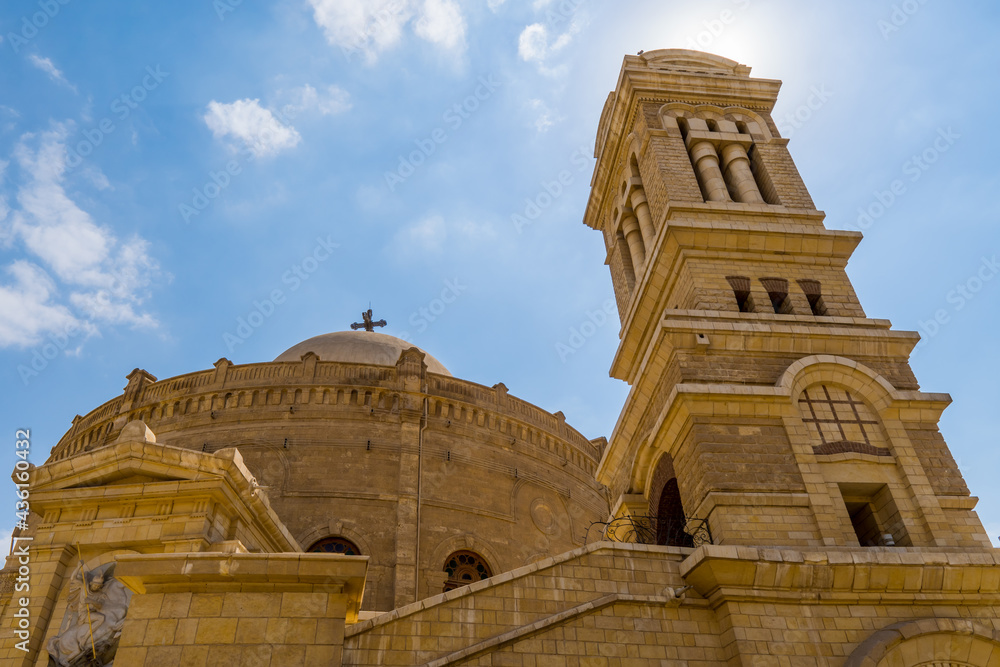 Obraz premium Street-level closeup view of St. George's Church in Coptic Cairo, Egypt
