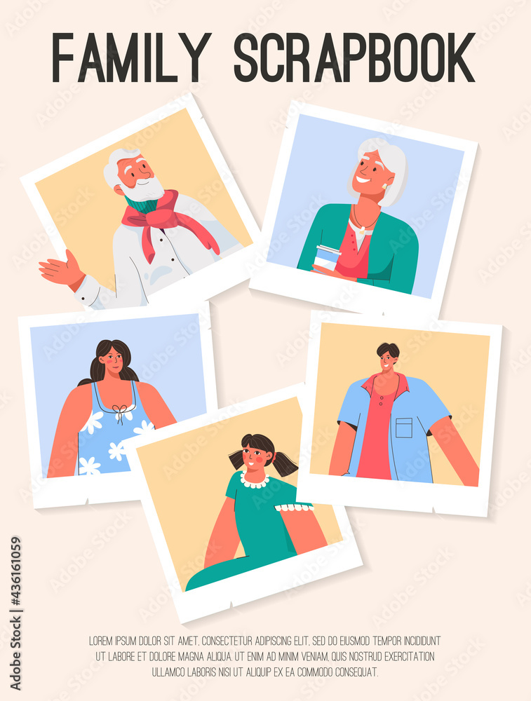 Vector poster of Family Scrapbook concept Vector poster of Family Scrapbook concept