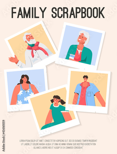 Vector poster of Family Scrapbook concept