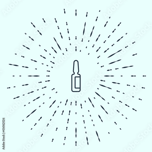 Black line Toothache painkiller tablet icon isolated on grey background. Tooth care medicine. Capsule pill and drug. Pharmacy design. Abstract circle random dots. Vector