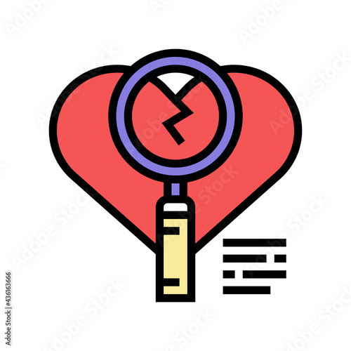 investigation of infidelity color icon vector. investigation of infidelity sign. isolated symbol illustration
