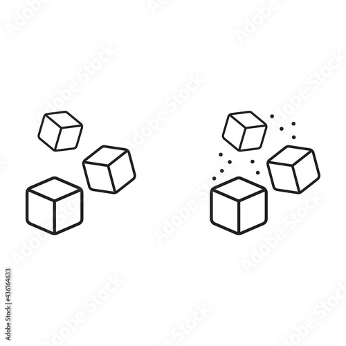 Three cubes vector line icon