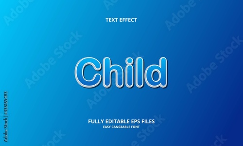 Editable text effect child title style