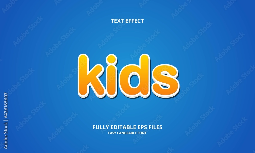 Editable text effect kids title style Editable text effect kids title style