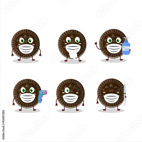 A picture of chocolate biscuit cartoon design style keep staying healthy during a pandemic
