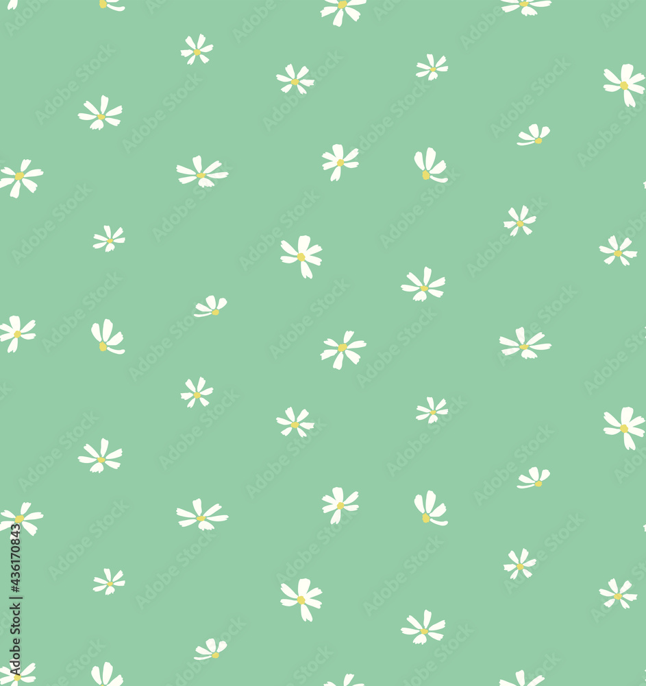 cute vector seamless pattern with hand drawn chamomile flowers cute vector seamless pattern with hand drawn chamomile flowers