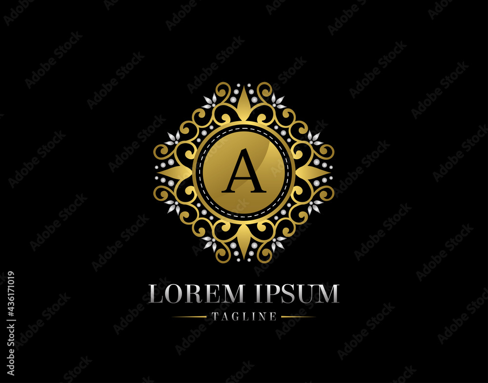 Luxury Boutique Letter A Logo Design. Graceful Ornate Icon Vector Design. Luxury Boutique Letter A Logo Design. Graceful Ornate Icon Vector Design.