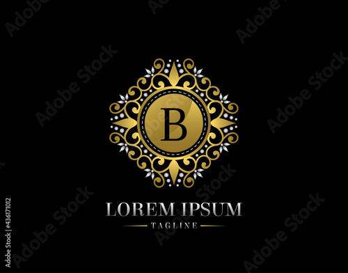 Luxury Boutique Letter B Logo Design. Graceful Ornate Icon Vector Design.