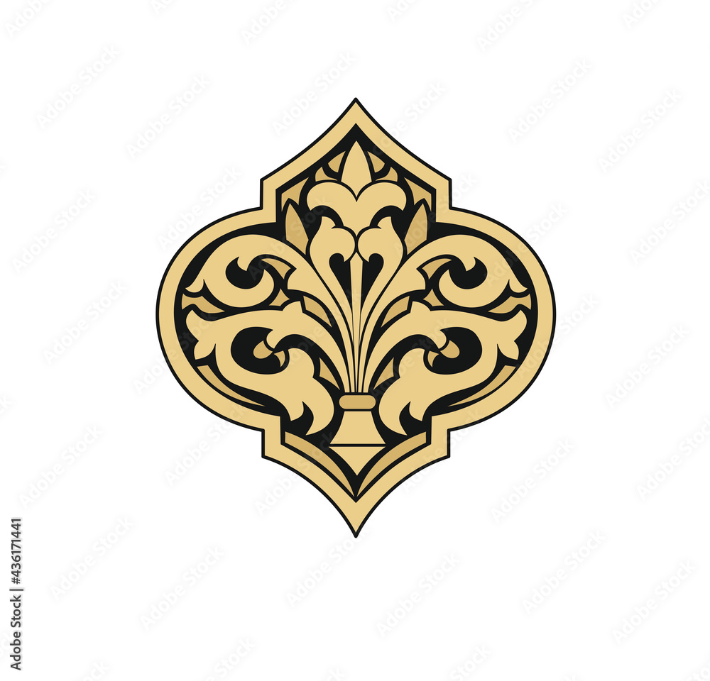 Decorative elegance luxury patterns baroque gold stock illustration Decorative elegance luxury patterns baroque gold stock illustration