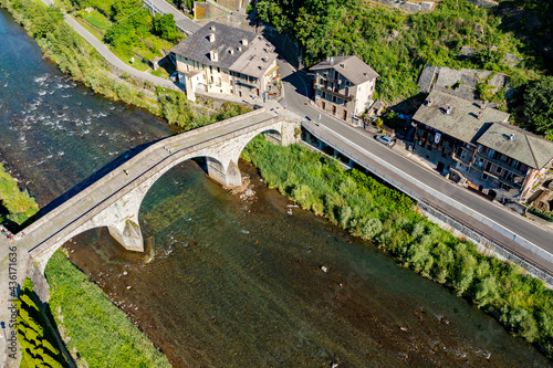 Ganda bridge over the Adda river in the town of Morbegno in Valtellina, Italy