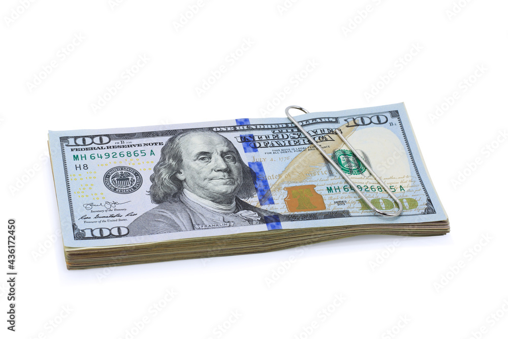 American dollars isolated on white background American dollars isolated on white background