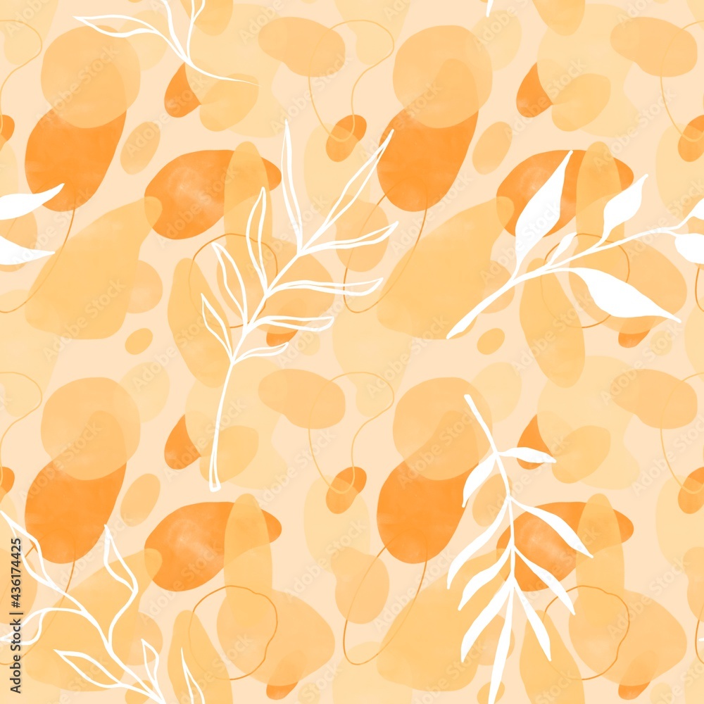 leaves seamless pattern. abstract design for fabric, textile, wallpaper and packaging leaves seamless pattern. abstract design for fabric, textile, wallpaper and packaging