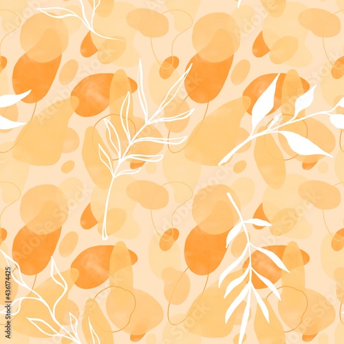 leaves seamless pattern. abstract design for fabric, textile, wallpaper and packaging 