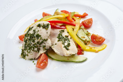 chicken with vegetables and sauce