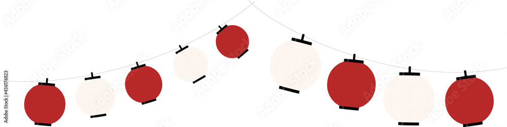 お祭り提灯 イラスト 紅白 シンプル Stock Vector Adobe Stock お祭り提灯 イラスト 紅白 シンプル Stock Vector Adobe Stock