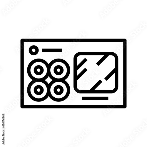 sushi box line icon vector. sushi box sign. isolated contour symbol black illustration