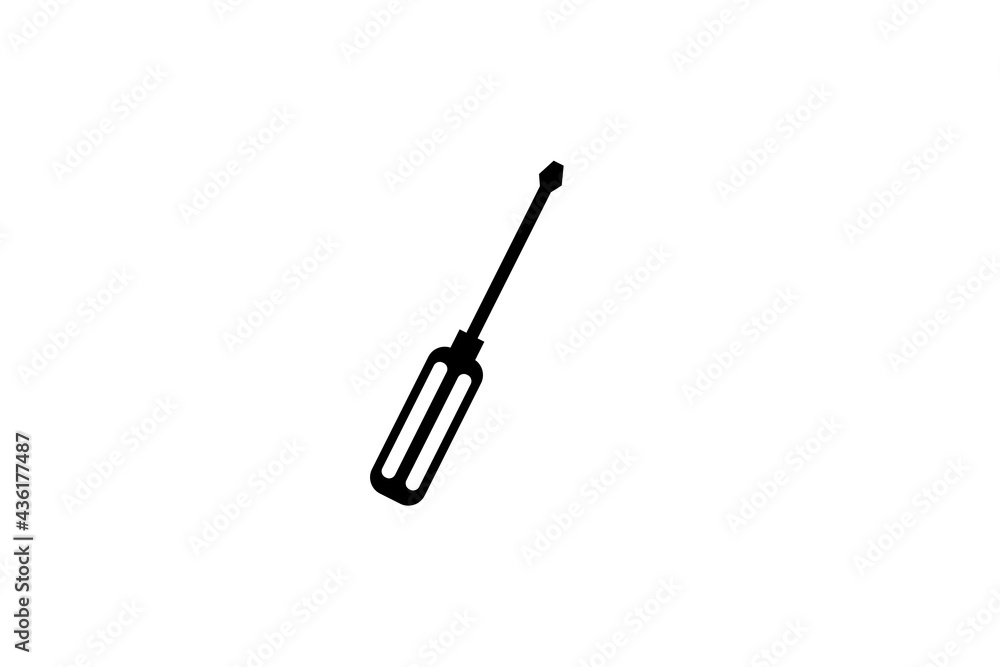 Obraz premium Slotted common blade screwdriver flat vector