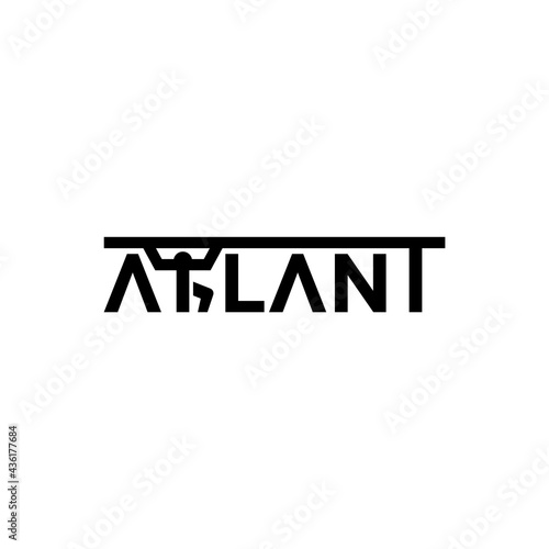 Atlant lettering, business logo design.