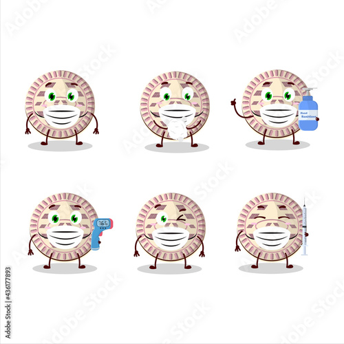 A picture of vanilla biscuit cartoon design style keep staying healthy during a pandemic
