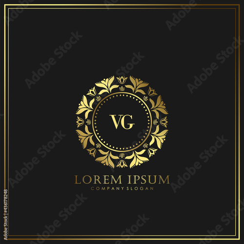 VG Initial Letter Luxury Logo template in vector art for Restaurant, Royalty, Boutique, Cafe, Hotel, Heraldic, Jewelry, Fashion and other vector illustration