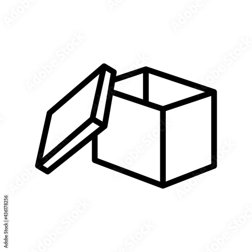 storaging goods box line icon vector. storaging goods box sign. isolated contour symbol black illustration