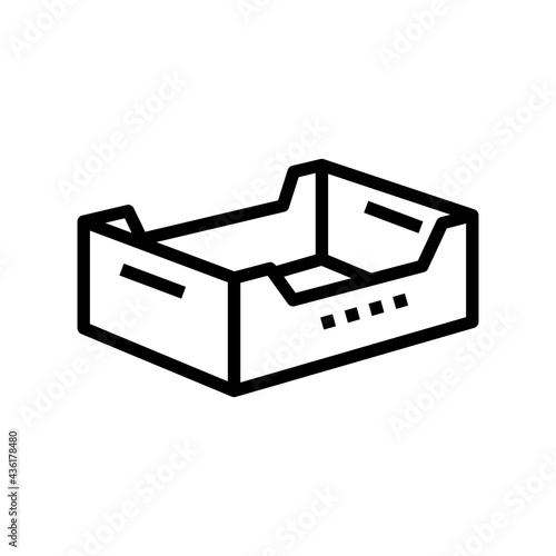 fruits and vegetables box line icon vector. fruits and vegetables box sign. isolated contour symbol black illustration