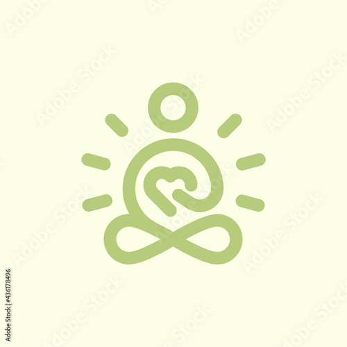 Vector Yoga Zen Logo Hand on Heart