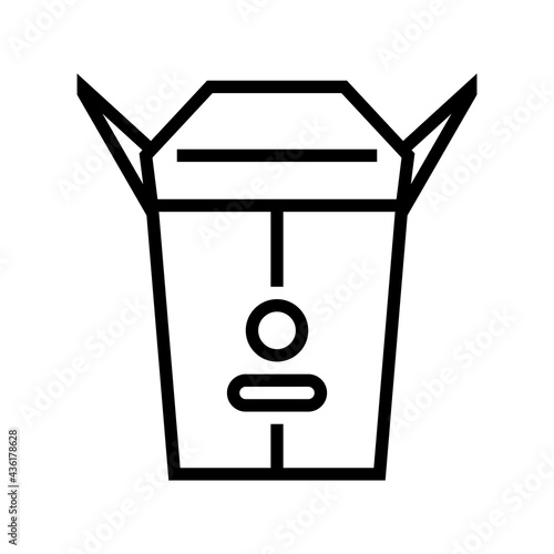 takeaway food box line icon vector. takeaway food box sign. isolated contour symbol black illustration