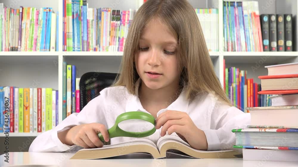 Kid Reading a Book, Child Learning School, Schoolgirl Studying from Home in Coronavirus Pandemic, Homeschooling Online Education Kid Reading a Book, Child Learning School, Schoolgirl Studying from Home in Coronavirus Pandemic, Homeschooling Online Education