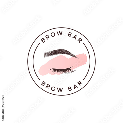 Brow bar logo. Label for a beauty company, vector tag, stamp