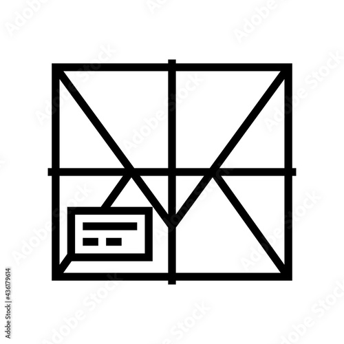 parcel box line icon vector. parcel box sign. isolated contour symbol black illustration