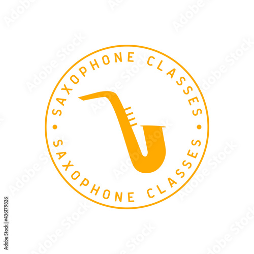 Saxophone classes logo. Saxophone icon